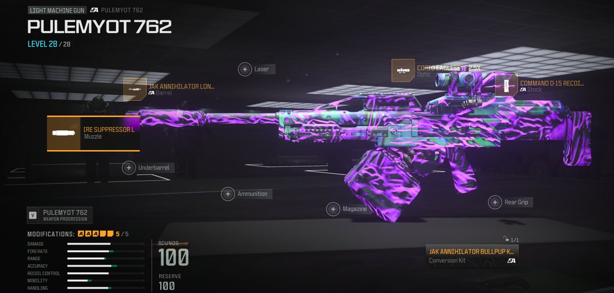 MetaLoadouts's tweet photo. Game: #Warzone
Model: PULEMYOT 762
Category: LMG
Update after: 11-01-2024
Shoutout: Almost Every pro https://t.co/G3JNVxgzvA