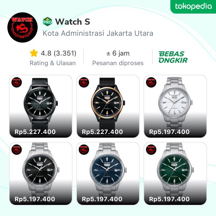 Dani16615429's tweet photo. Yuk, cek produk menarik dari Toko Watch S di @Tokopedia! https://t.co/dFPJjf1KCe https://t.co/EAc572JmCc