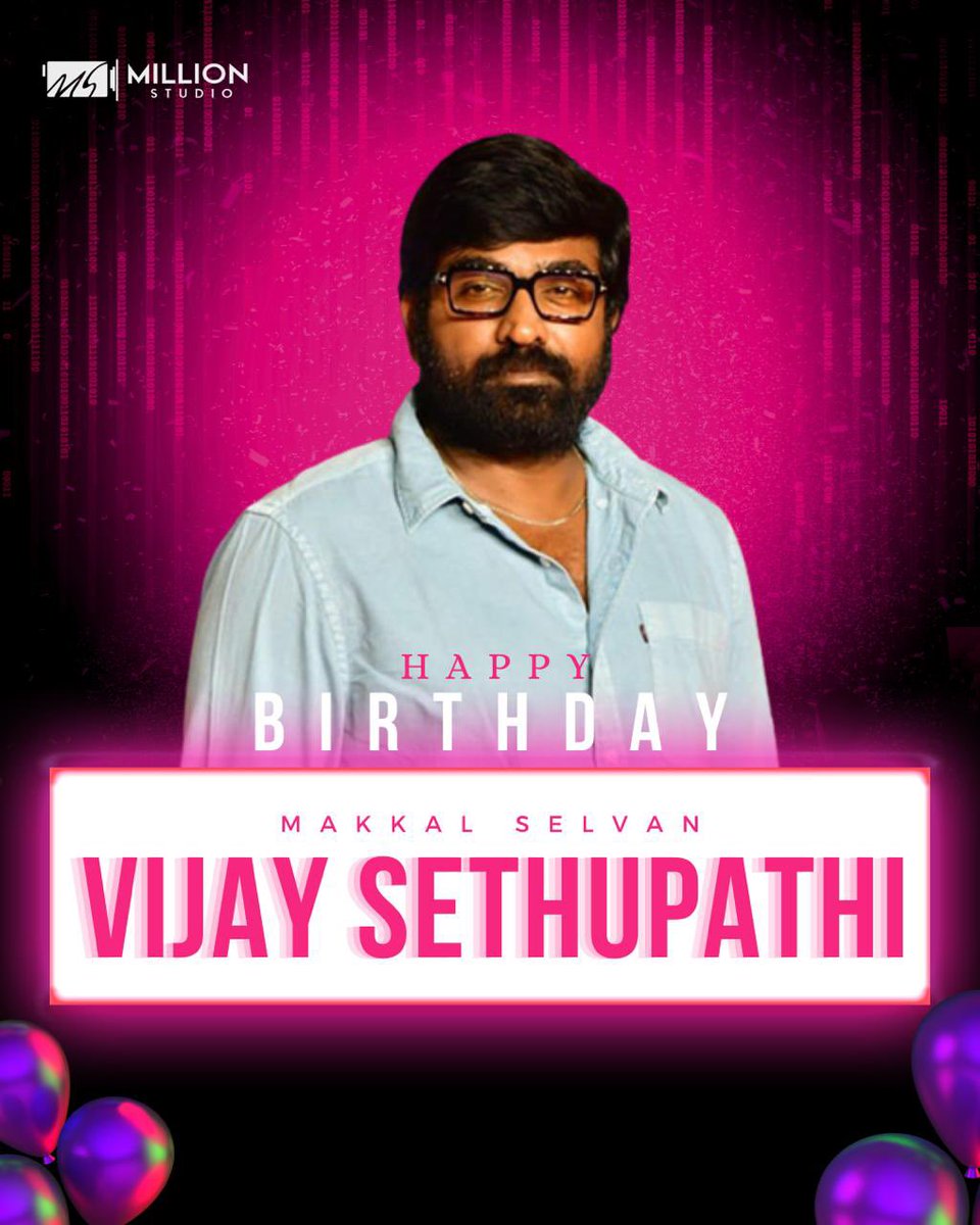 MillionStudioss's tweet photo. Wishing the incredibly talented Vijay Sethupathi a fantastic birthday filled with joy and continued success in his versatile career!
#vijaysethupathi #tamilcinema #tamilactress #millionstudio #pongal #pongalrelease https://t.co/RBFvk6xQUb