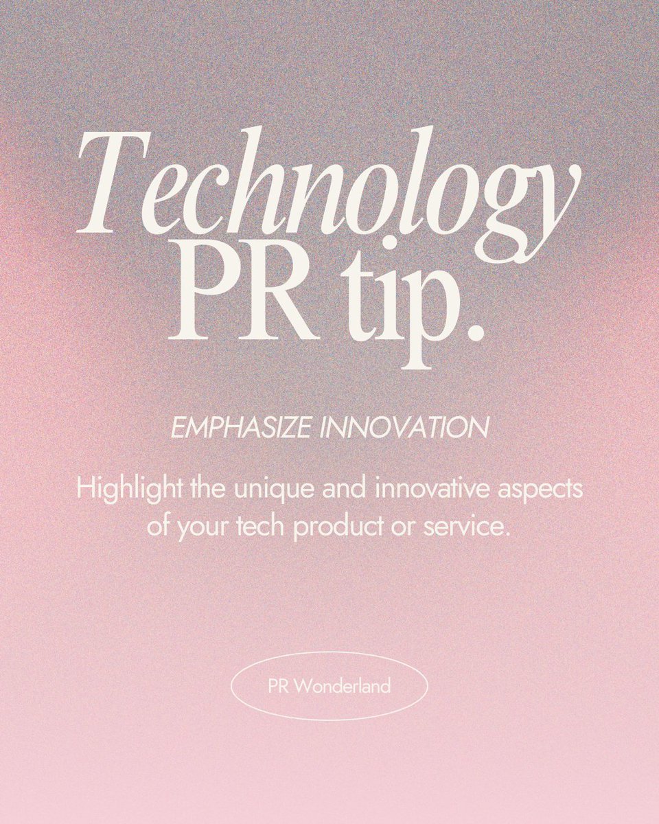 PRinWonderland's tweet photo. PR Speak 📣
Here's a tip for people in Tech!

Contact us for more information.
#PRW #prtipoftheday #prtipforclients #PR #publicrelations #fashiontip #fashionPR #visualstorytelling https://t.co/067r8ljgb2