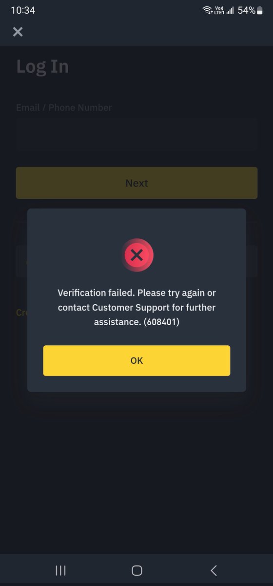 ogcheckers's tweet photo. @BinanceHelpDesk 
what has to be done for this 608401 error https://t.co/k2Cge7EUCj