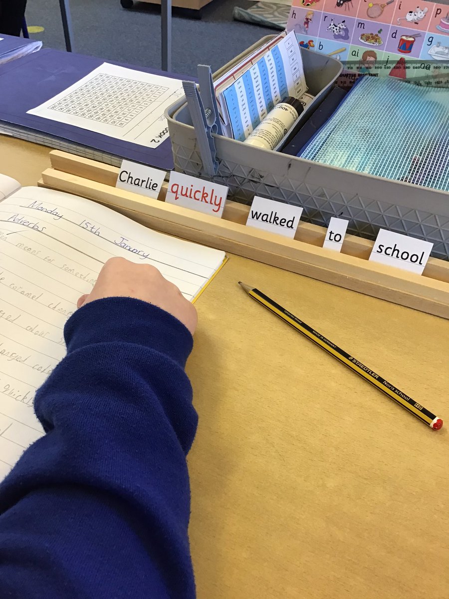 Today we have been positioning adverbs in different places in a sentence to see what effect it has.