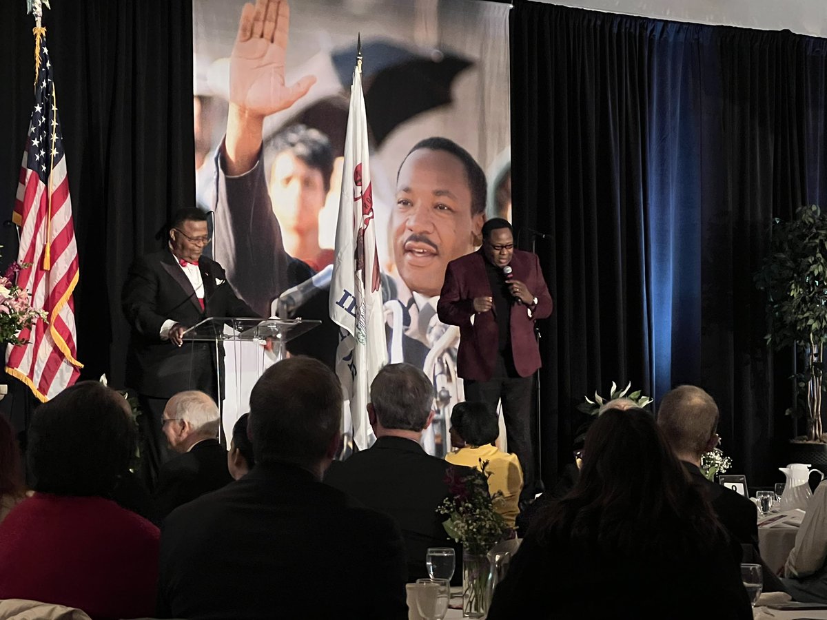 Over 1200 warm hearts joined together on this cold day to honor Dr. Martin Luther King, Jr. and his legacy. The ceremony, speeches, unity and music were heartfelt and full of joy, and it was great to see people come together from all over Illinois to honor him. #MLKDay