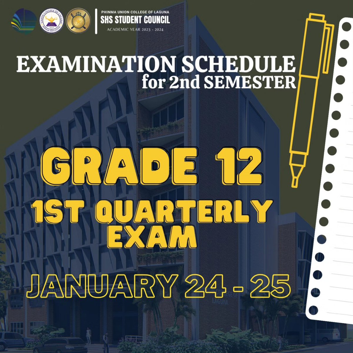 phinmauclshssc's tweet image. Let's embrace this challenging yet rewarding journey. In this battle, we can survive!! 

✨PASADO’T MATAAS NA SCORE CUTIE!!✨

#phinmauclshsc
#examinationweek 

Pubmat by: Emmanuel Jhay Villaruel
Caption by: Bry Gia Joven