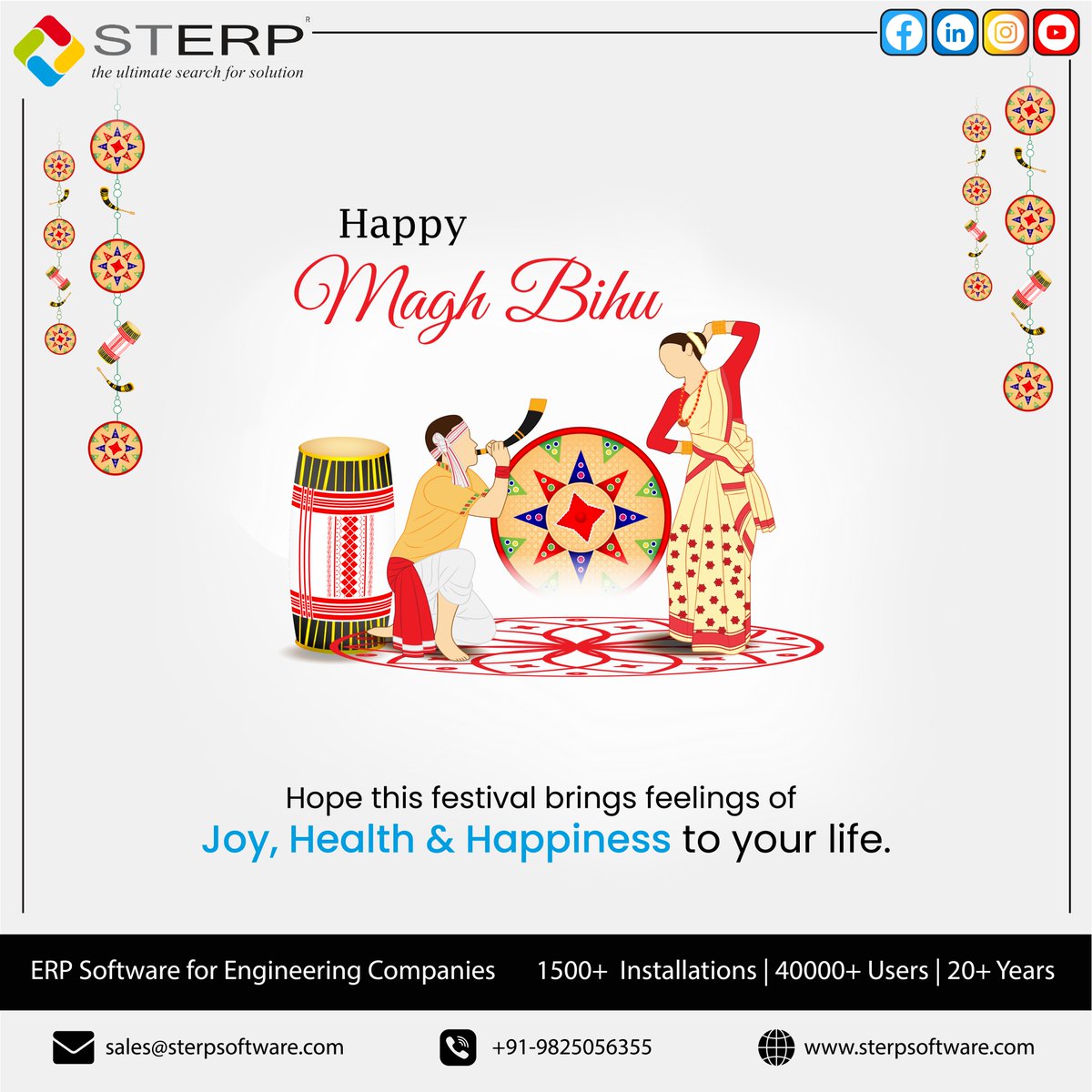 Shanti_Tech's tweet photo. "Wishing our STERP community a vibrant and prosperous Bihu! 🌾
May this festive season bring a harvest of success, growth, and collaboration.
Let the essence of Bihu inspire sustainable practices and a thriving future.
Happy Bihu from the STERP family! 🌱🌟
#SustainableFuture https://t.co/mKH2OixcV3