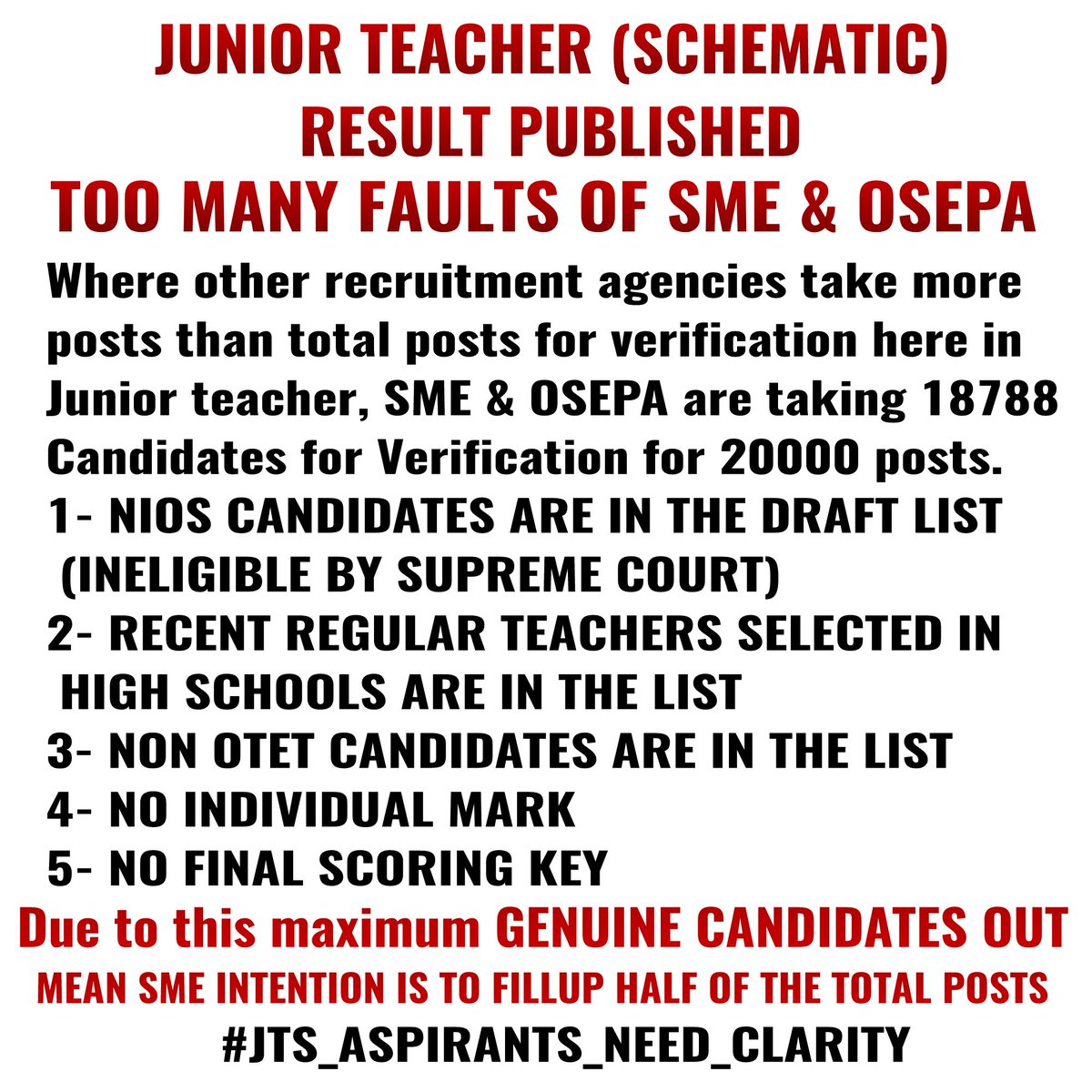 SushantaSir's tweet photo. @CMO_Odisha @Naveen_Odisha @OSEPA_Official @SMEOdisha @MarndiSudam @MoSarkar5T @VKPandiyan @SecyChief @PradeepJenaIAS 
#JTS_ASPIRANTS_NEED_CLARITY https://t.co/Eu93irdCxK