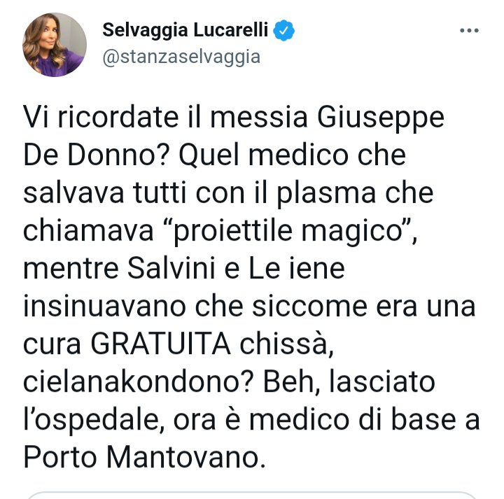 Virna25marzo's tweet photo. Non possiamo dimenticare nemmeno questo.
Soprattutto non possiamo dimenticare gli occhi buoni del Dott. De Donno e quel velo di tristezza che vi si leggeva dopo tutto il fango che gli era stato gettato addosso.
Fino a ucciderlo.
No, non possiamo dimenticare. https://t.co/5kxyfvu7SX