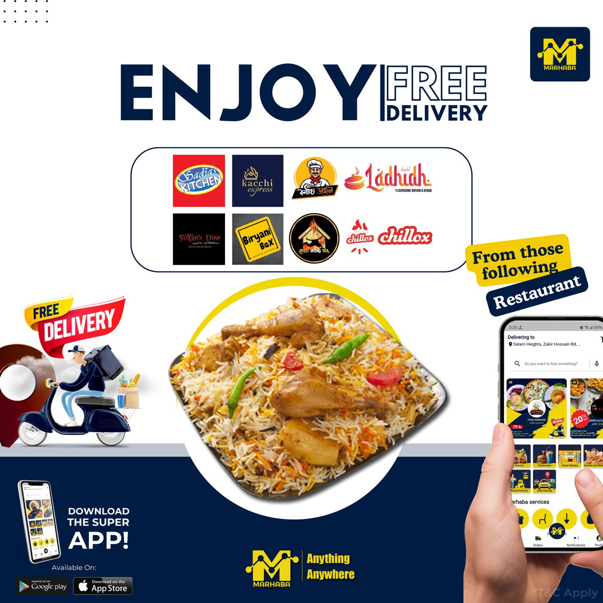 MarhabaBd's tweet photo. 📷📷Searching for something delicious? Let MARHABA satisfy your taste buds! 📷📷
📷 Our seamless food delivery brings your favorite dishes straight to your door. Order now for a hassle-free and flavorful experience.
click: 📷https://t.co/jLZD2CDflR https://t.co/kjUhHyakPU