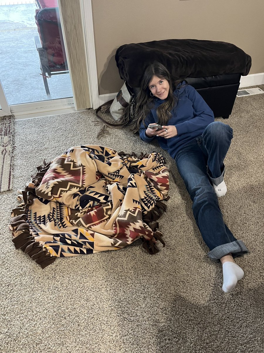 Some of the team made blankets to use at our upcoming meets ❤️🖤