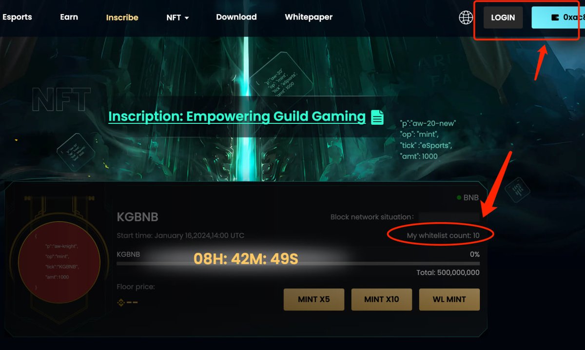KnightsGuild9's tweet photo. $KGBNB is about to launch!
Connect your wallet now to see if you're on the whitelist. β°π
πhttps://t.co/bnnZcC7c0p
#KGBNBLaunch #WhitelistCheck ππ https://t.co/oklvolAirO