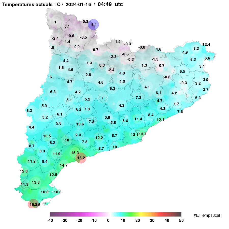 3CatInfoelTemps's tweet photo. Booon dia!!! On és el fred? Doncs.... només el trobem a les fondalades de les valls del Pirineu. Res a veure amb fa una setmana
⬆️ 16 ºC a #Reus i #Tarragona
⬇️ -3 ºC a #Queixans i #Das
👉 https://t.co/vQOTn3GIZH #Eltemps3Cat https://t.co/T4lLfeW068