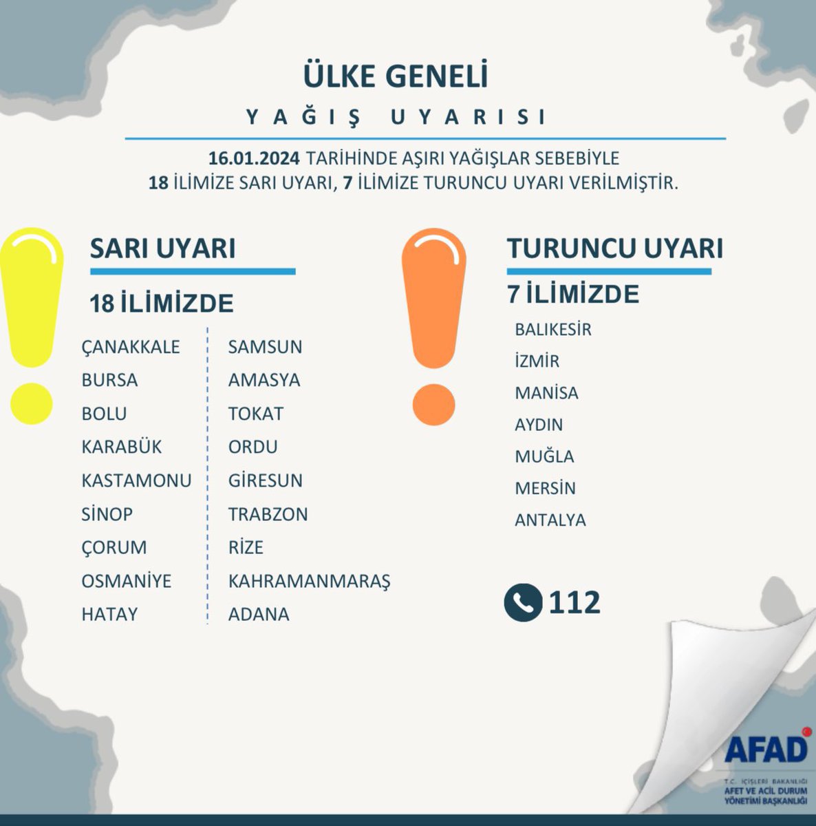 ⚠️ bazı illerimiz için yüksek risk oluşturabilecek yağışlar bekleniyor. Dikkatli olunmasında fayda var..