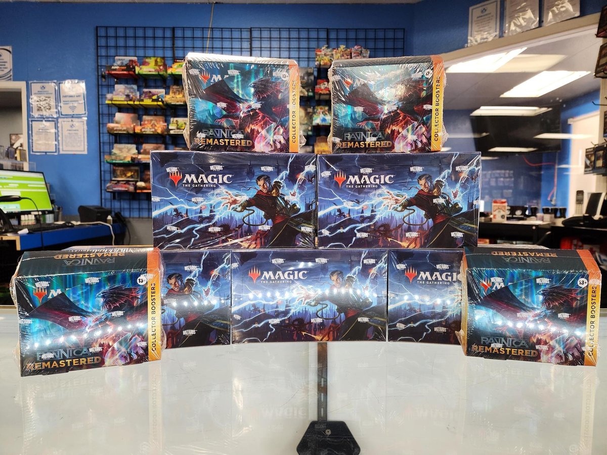 “It’s time to go back! Back to #Ravnica that is. Ravnica Remastered is here and in stock at Game Kastle! #MTG

Behold, the sweet stack at GK Sacramento.

Stop by and play! Check our Event Calendar for each store. Call up your GK about stock! linktr.ee/gamekastle