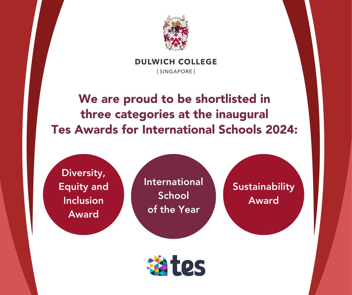 We are delighted to be shortlisted in 3 categories for @tes Awards for International Schools 2024! These awards highlight the most outstanding schools and teachers in the global education community. Winners will be announced on 25 April. Read here: lnkd.in/gUThaCCm