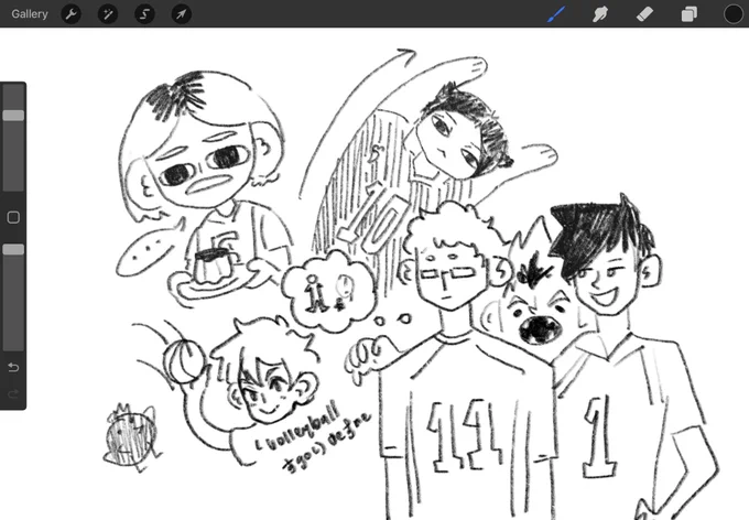 silly volleyball anime doodles 