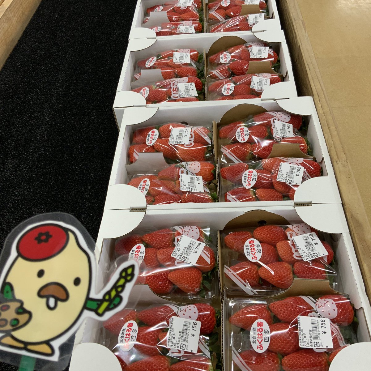 Komenardo's tweet photo. 会津は朝から雪ですぞ❄️
今日は天気が悪いのでお客様が少なく
まだまだ品物がありますぞ💡
雪の中でも直売所は元気に営業していますぞ❗️
大人気のいちご🍓も本日はまだありますぞ〜👀✨

お越しの際はお気をつけてですぞ！

#JA会津よつば　#会津よつば　#いちご　#直売所　#元気に営業中 https://t.co/fyylX5huYz