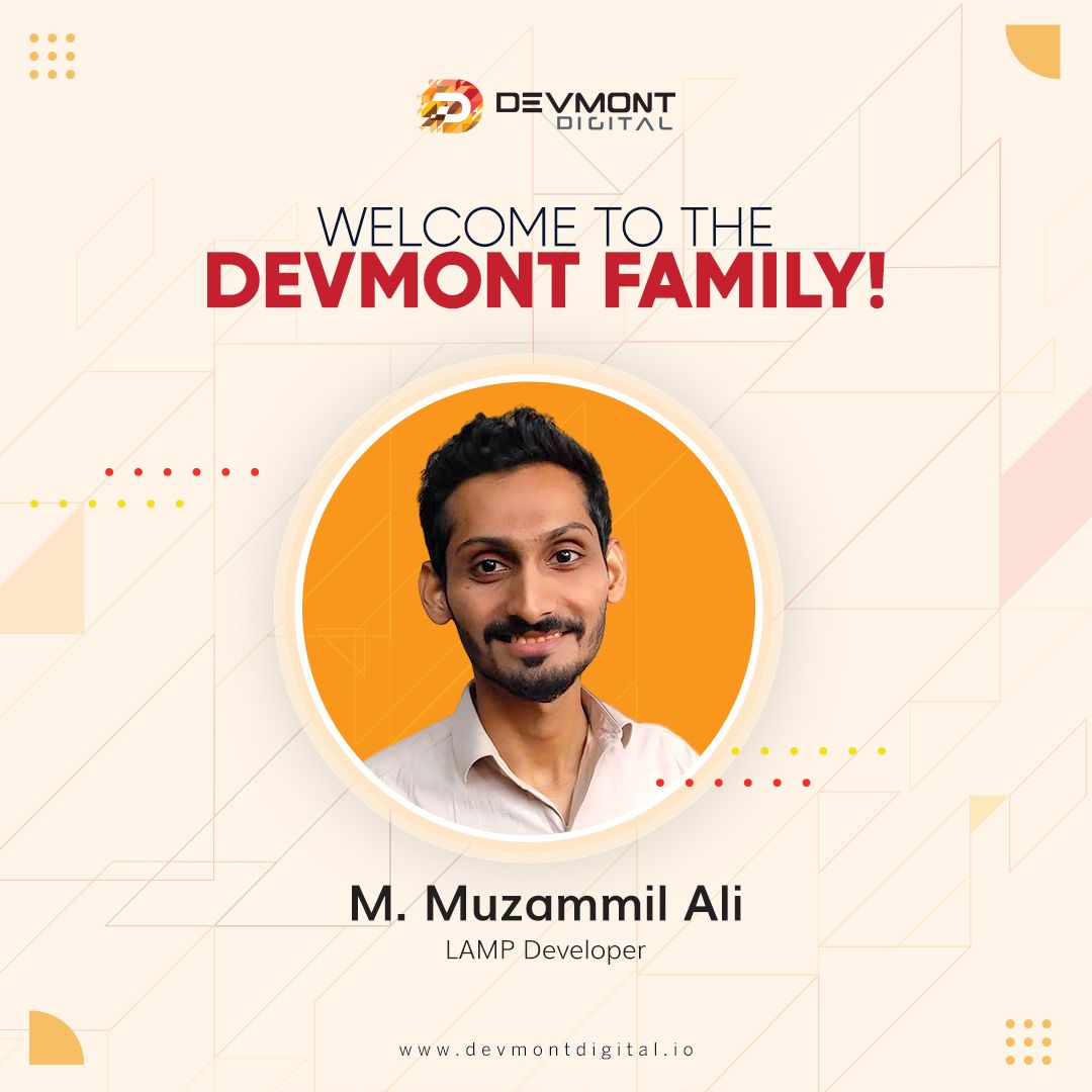 Welcome Muzammil Ali to Devmont Digital! 
We are excited to have you join our team and contribute to our growth and innovation. 

#teamgrowth #welcometotheteam #newbeginnings #teamdevelopment #excitingjourneyahead #onboarding #devmontfamily #Devmontdigital