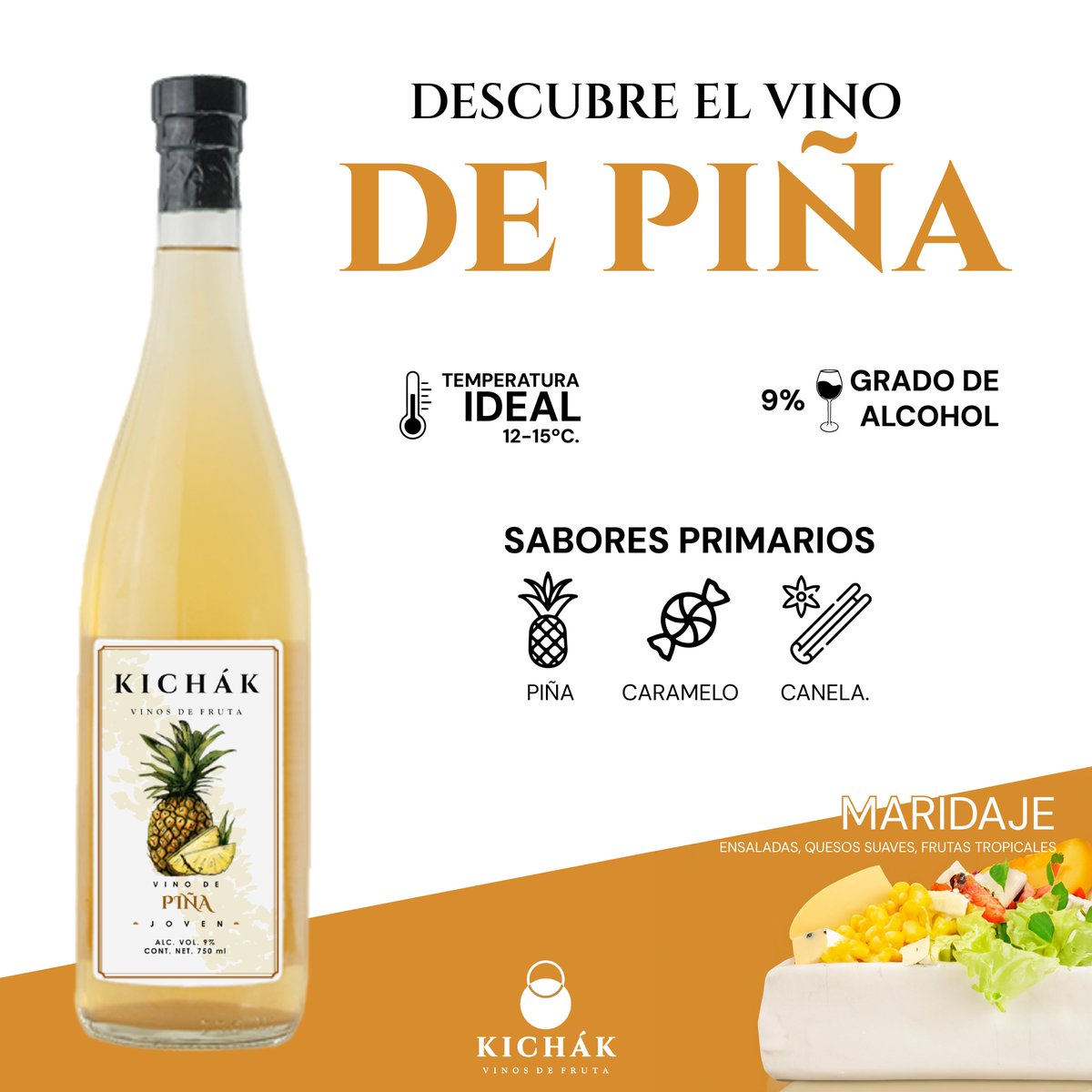 KichakVinos's tweet photo. 🍍 ¡DESCUBRE NUESTRO VINO DE PIÑA! 🍍

Diseñado para refrescar tus momentos más festivos y casuales... Lo que buscabas para agregar ese toque exótico a tu rutina 🎉

¡Adquiérelo y sorprende a tus amigos al acompañarlo solo o en un cóctel! 🥂

#Kichák https://t.co/wEG20t3O1N