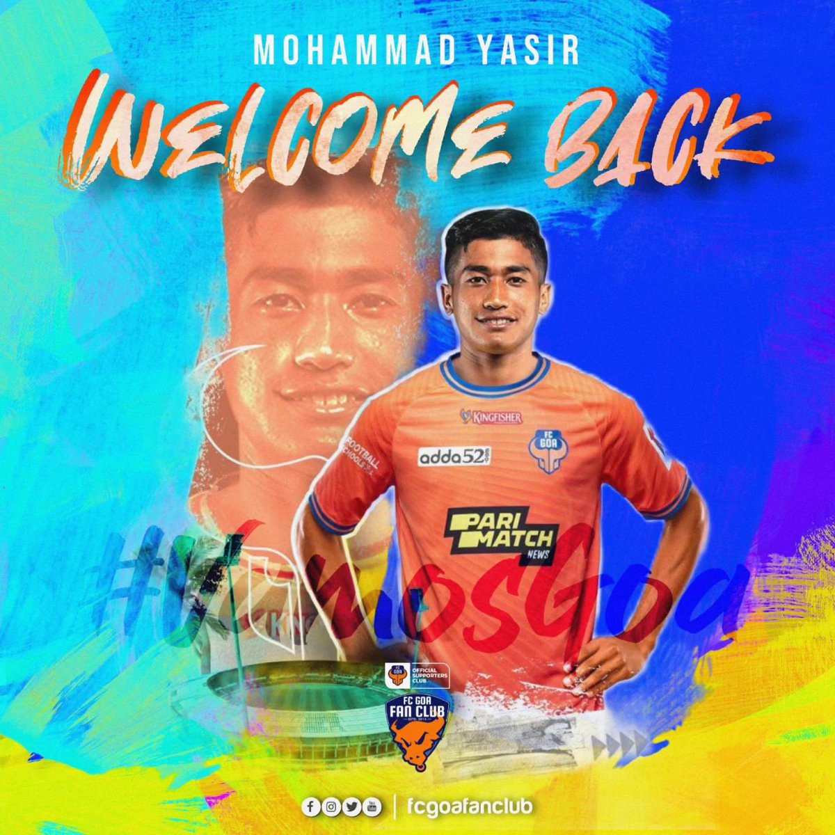 fcgoafanclub's tweet photo. FC Goa have completed a loan move for Hyderabad FC winger Mohammad Yasir
Via @marcusmergulhao
#IndianFootball #ISL #Transfers #FCGoa #GoenchiTeam #GoenchiShaan #VamosGoa #BeGoa #BeOrange #VivaForcaGoa #FCGoa #ForcaGoa #FCGoaFanClub #Estd2014 #IndianFootball #asianfootball #ISL https://t.co/G3aKIkgD4N