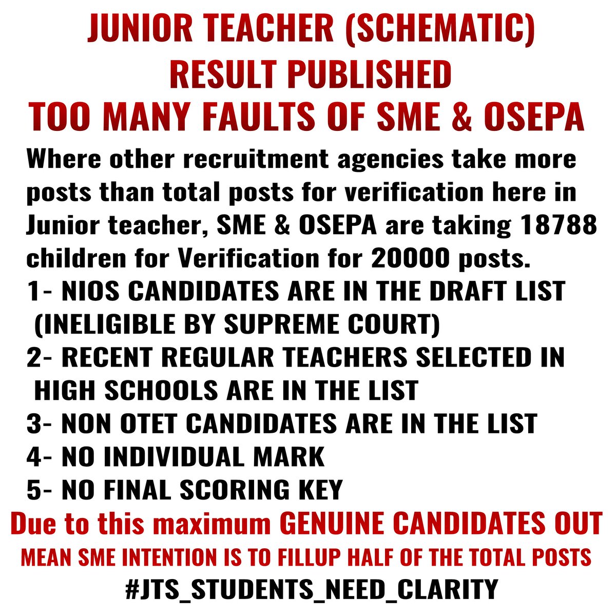 TAPU096's tweet photo. @CMO_Odisha @Naveen_Odisha @OSEPA_Official @SMEOdisha @MarndiSudam @MoSarkar5T @VKPandiyan @SecyChief @PradeepJenaIAS
@GovernorOdisha @dasraghubar
@_anugarg @IPR_Odisha
@pranabpdas @Vkpandianfancl1
@AdvGantayat @swayam4Odisha
@sasmitpatra @otvnews
#JTS_ASPIRANTS_NEED_CLARITY https://t.co/HF4pXMlMRg