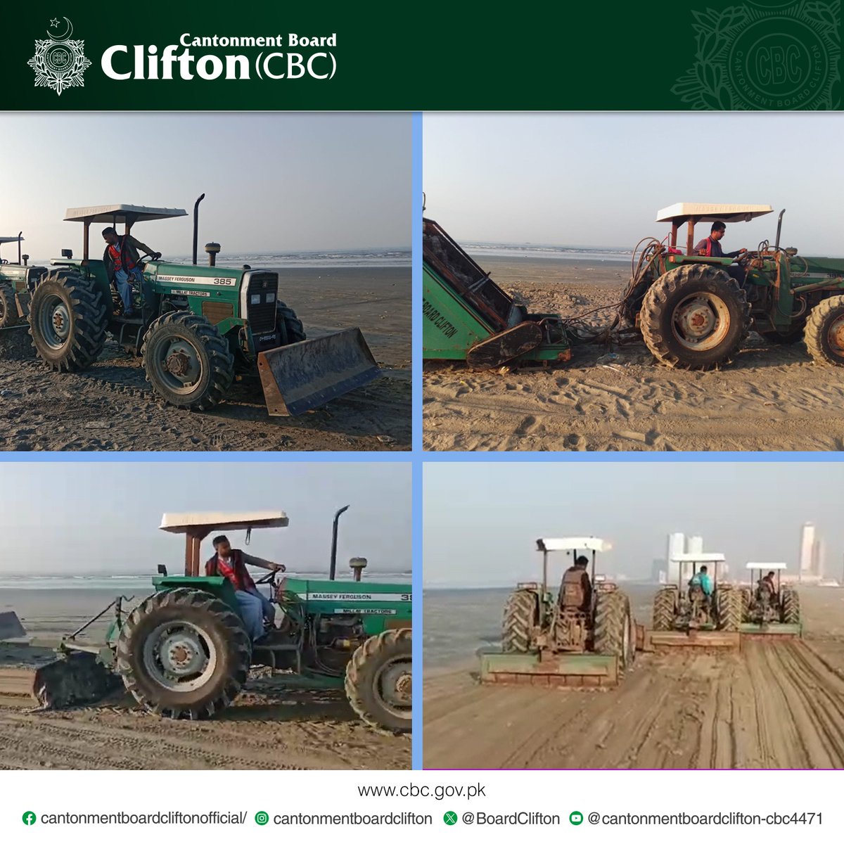 BoardClifton's tweet photo. CBC team is working on levelling the sand to improve the beauty of the environment.
#CBC #cantonment #publicservice #sandleveling #OurBeautifulCantts #TaxAtWork #TaxesRunCities #CBsAreBestLocalGovernment https://t.co/ywaYxadojv