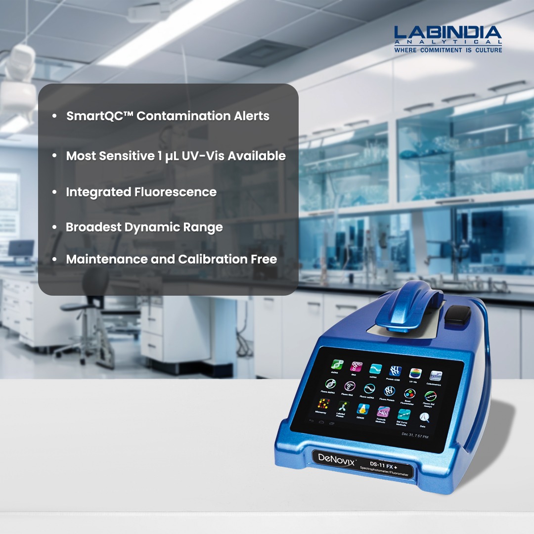 labindiaLife's tweet image. Maintaining rigorous quality control in biotechnology is paramount &amp;amp; the Denovix Microvolume Spectrophotometer, available through Labindia, is invaluable tool for assay validation

labindia-analytical.com/product/life-s…

#Labindia #lifescience #DenovixMicrovolume #spectrophotometer #microvolume