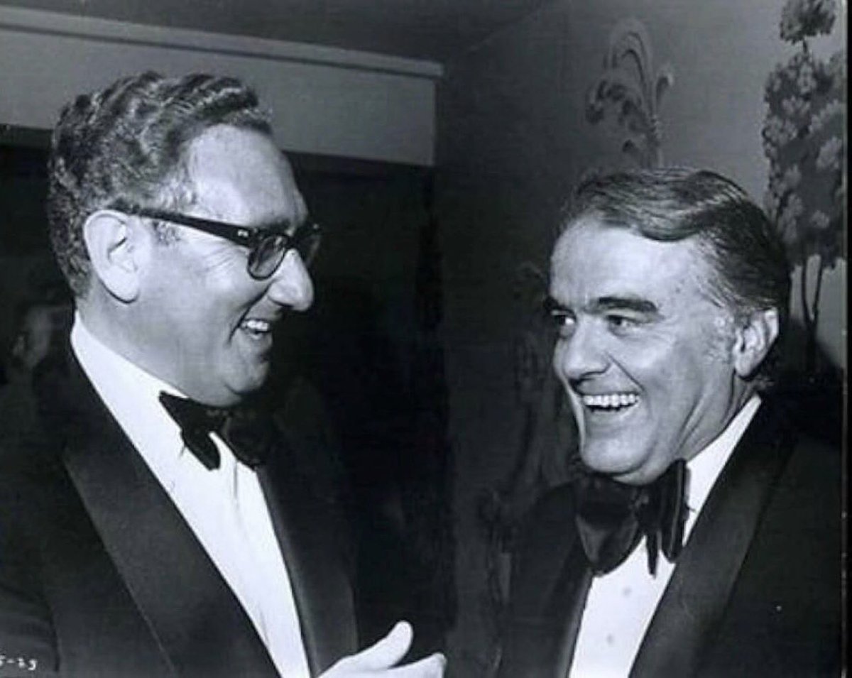 JackDidJFK's tweet photo. Henry Kissinger and Jack Valenti at The Godfather premiere after party in NY. 3/14/1972 https://t.co/8kLKOAc9YC