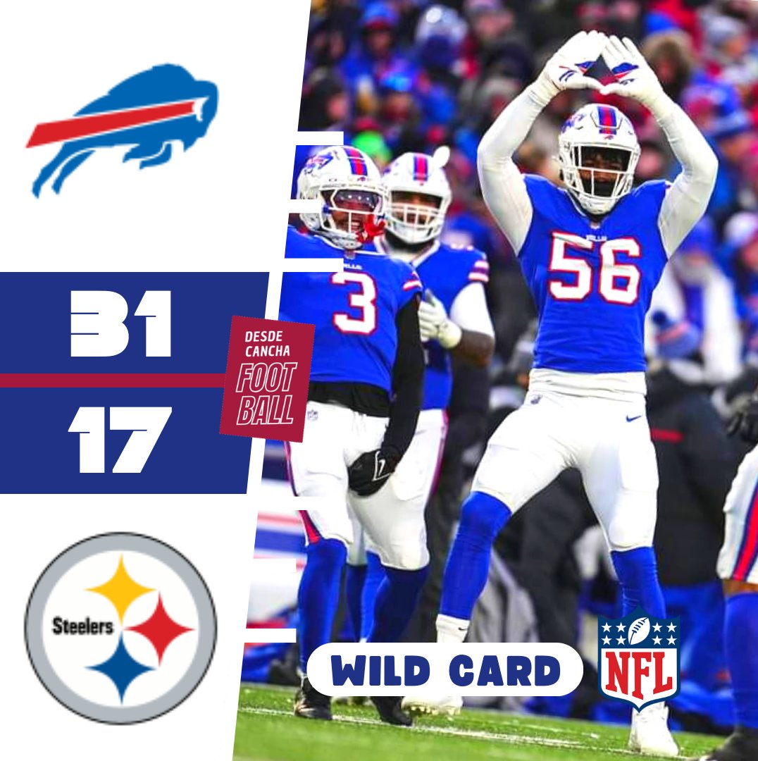 descancha's tweet photo. #WildCard | 🏈 En el penúltimo encuentro de Comodines 2023/24 en la NFL, en un duelo de la AFC, de la mano de su quarterback Josh Allen, los Buffalo Bills consiguieron una victoria sobre los Steelers, ganándose el boleto a los playoffs de la ronda divisional.

#NFL #Comodines https://t.co/oy9E0BbXgS