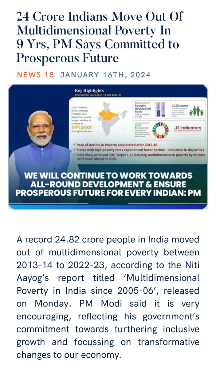vilassathe1969's tweet photo. 24 Crore Indians Move Out Of Multidimensional Poverty In 9 Yrs, PM Says Committed to Prosperous Future
https://t.co/E7fJ9ROdGl via NaMo App https://t.co/0lDrrdEbVU