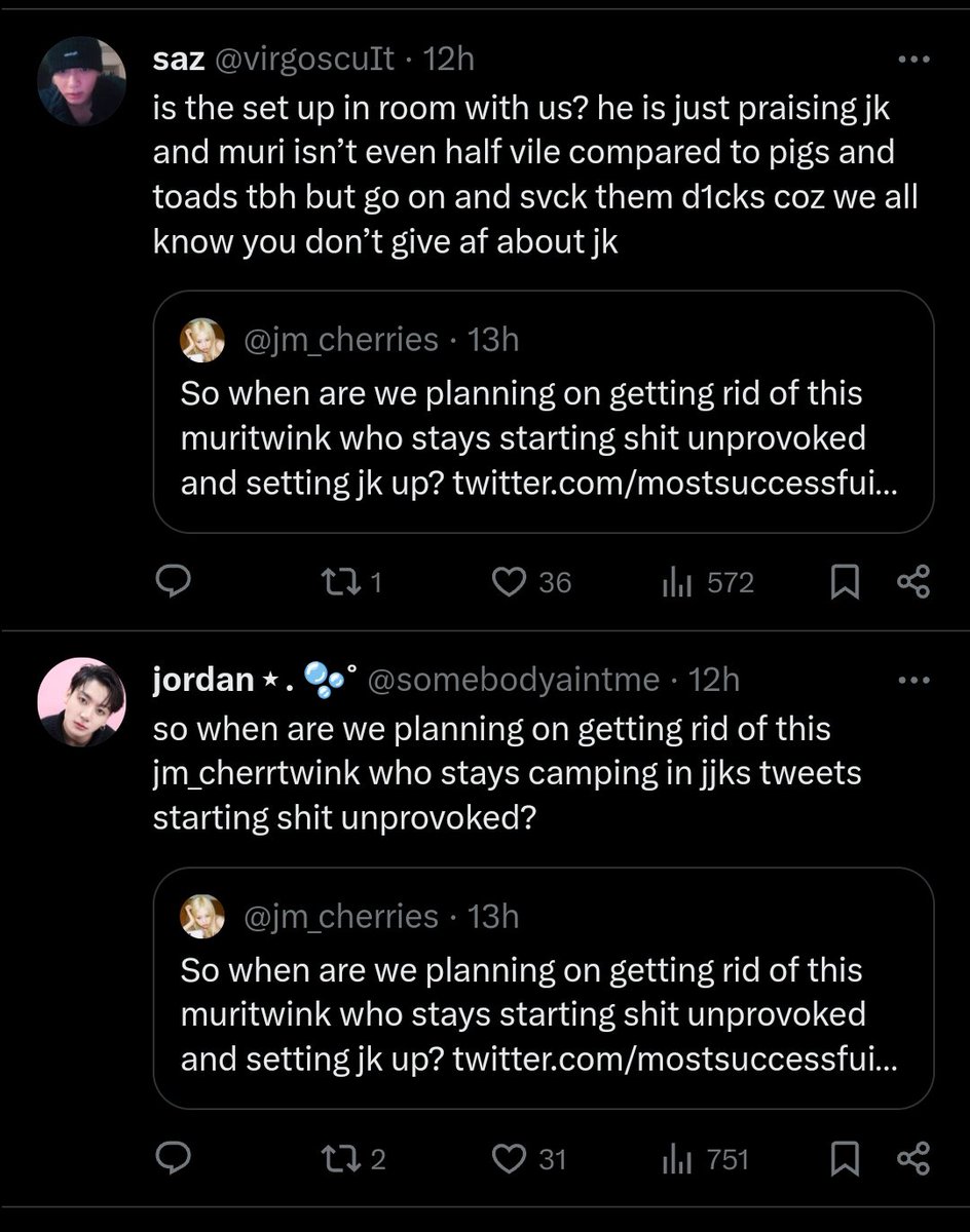 reportforjmn's tweet photo. Report and block 

https://t.co/81AKs1XBDS
https://t.co/R0wMyrxINb
https://t.co/aTk7rS1bD1
https://t.co/WT244GfOa4
https://t.co/CRouzZVN20
https://t.co/qC9DkmiYdm
https://t.co/KlFKvG3GsK

None of these tweets had anything to do with 🐥 but antis brought him up because of ops user https://t.co/LdG80Sjm7y