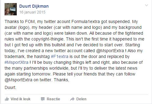 MsportXtra's tweet photo. #Motorsport #OnThisDay, January 16th 2015, @MsportXtra started over as my former account @Formula1extra was taken down in a year where FOM was brutal against every website/account that used the tiniest connection to the F1 name or logo. #F1extra #MsportXtra https://t.co/wLJBlfOtdQ