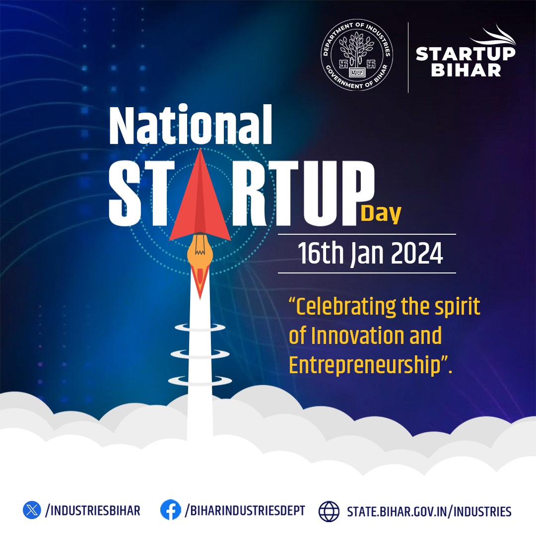 startup_bihar's tweet photo. 🚀 Happy National Startup Day! Today, we celebrate the spirit of innovation, entrepreneurship, and the incredible journey of startups shaping our future.

#NationalStartupDay #InnovationNation #Startup #biharhaitaiyar #startupbihar https://t.co/0Cx0w187EA