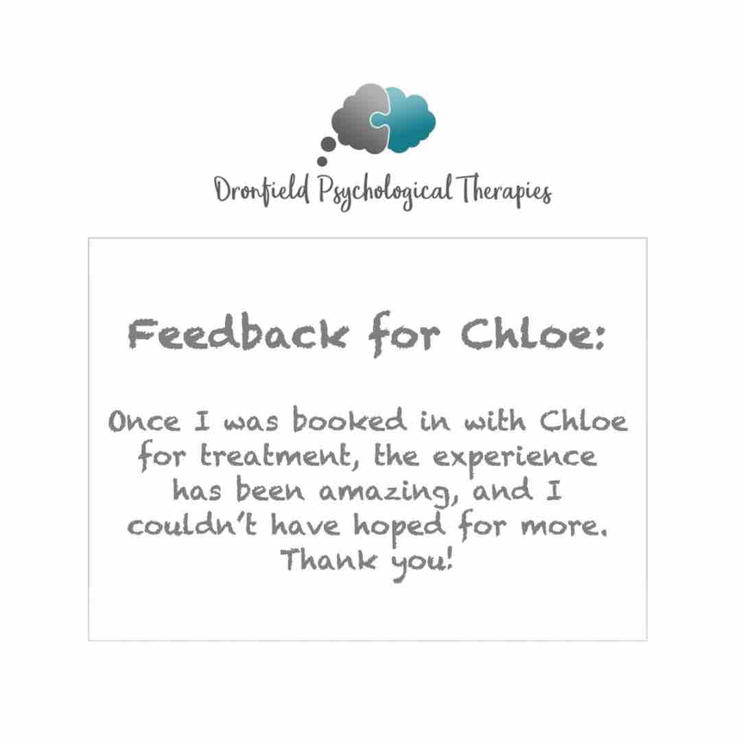 DronfieldPT's tweet photo. Feedback for Chloe π #CognitiveBehaviouralTherapy #CBT #EyeMovementDesensitisationAndReprocessing #EMDR #CBTforInsomnia #PrivateTherapy #psychotherapy #dronfield #derbyshire #sheffield #chesterfield #totley #dore #CoalAston #bradway #eckington #apperknowle #unstone #testimonial https://t.co/YXbnL7Gybq