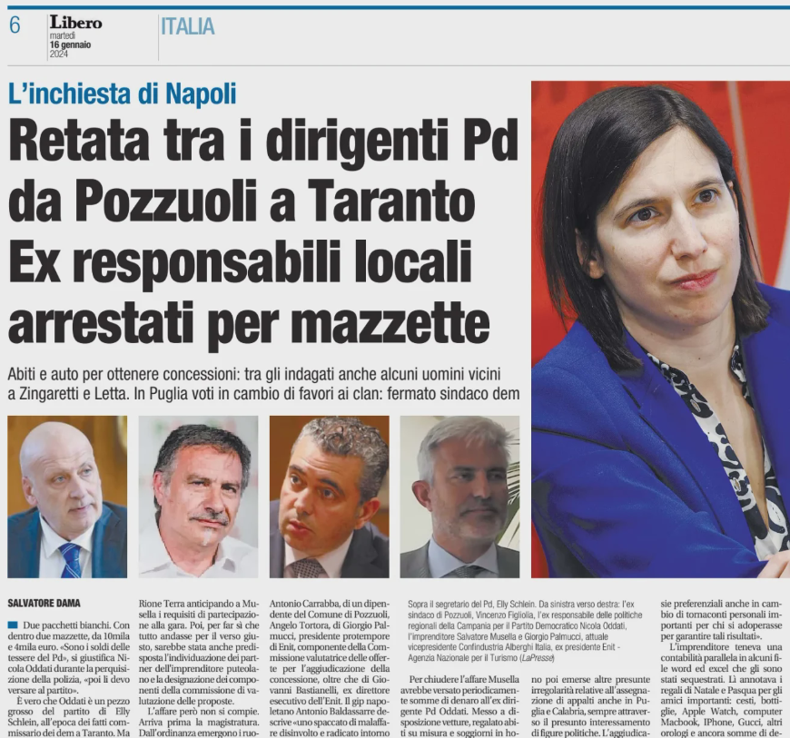 mamelettrico's tweet photo. Retata tra i dirigenti Pd da Pozzuoli a Taranto. Ex responsabili locali arrestati per mazzette https://t.co/eEXP5VmIua