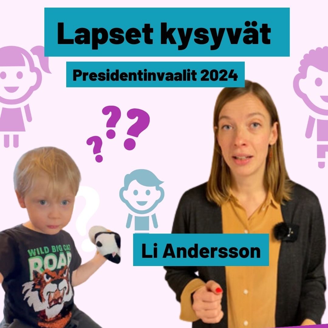 Miten haluisit auttaa maailmaa, <a href="/liandersson/">Li Andersson</a>? 🌎❤

"Se on tosi kivaa ja ihanaa kun se puhui lasten ja naisten oikeuksista", kommentoivat 11-vuotiaat Iina ja Aada.

Mitä mieltä sä olit vastauksista? Katso video: youtube.com/watch?v=p7n3CL…

#presidentinvaalit2024 #ÄäniLapselle