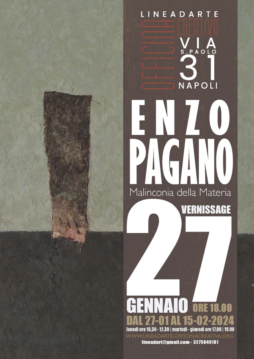 Lineadarte's tweet photo. Enzo Pagano. Malinconia della materia https://t.co/UYGWcf8gvT https://t.co/JAiJJWYKER