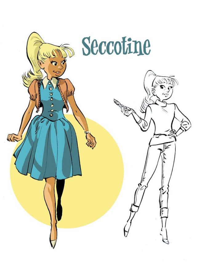 stripland_BENL's tweet photo. We zijn terug! Met opvallend nieuws. Niemand minder dan #Seccotine, in het Nederlands gekend als #IJzerlijm, krijgt een eigen spin-off? Volgens tekenaar Félix #Meynet gaan we naar het #Robbedoes personage haar begindagen als journaliste. #Yann is scenarist. #Spirou #WordtVervolgd https://t.co/iuBOBYvfFv