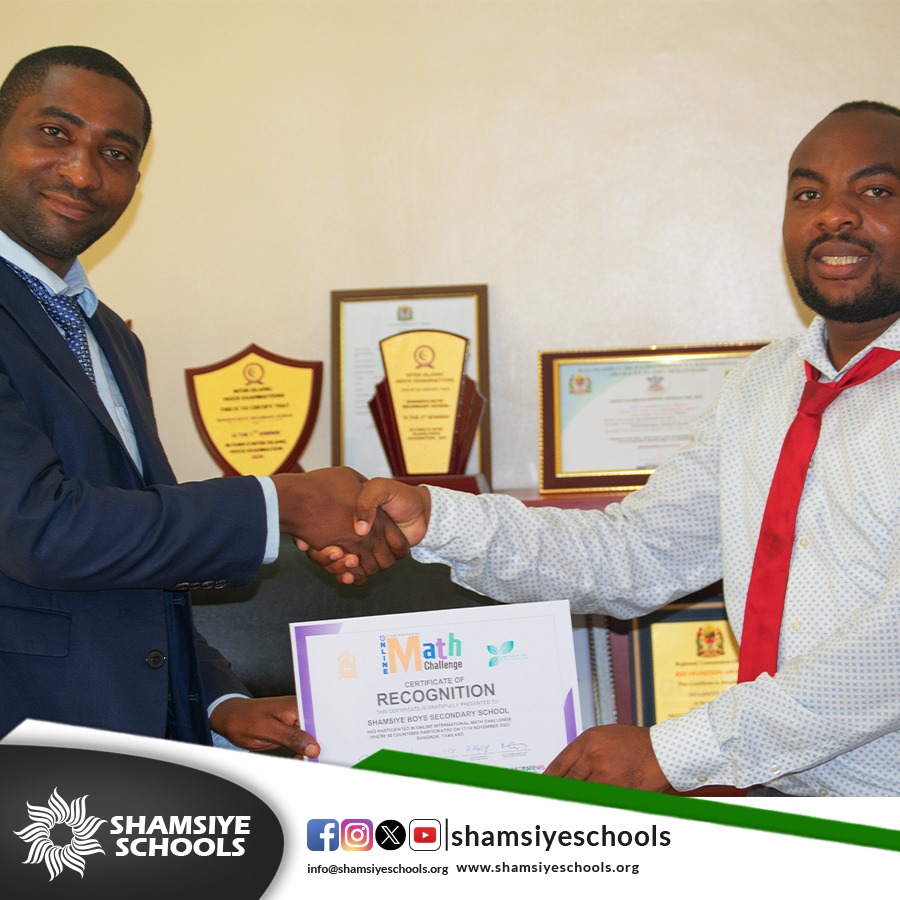 shamsiyeboys's tweet photo. Project Coordinator and General Academic Organizer presented a participation certificate at the school principal's office this morning. Congratulations to all our students who participated and received various rewards.
#Shamsiyeschools
#AccessToSuccess
#IMO
#MathChallenges https://t.co/TmlHxpJc2R