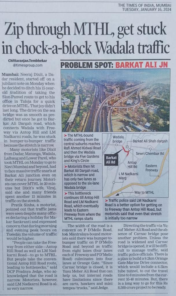 Mumbai Trans Harbour Sea Link Taking us so much quicker. From one traffic jam. To the next. But we mustn't worry. Govt will build another flyover to fix that jammed spot And another And another And another....