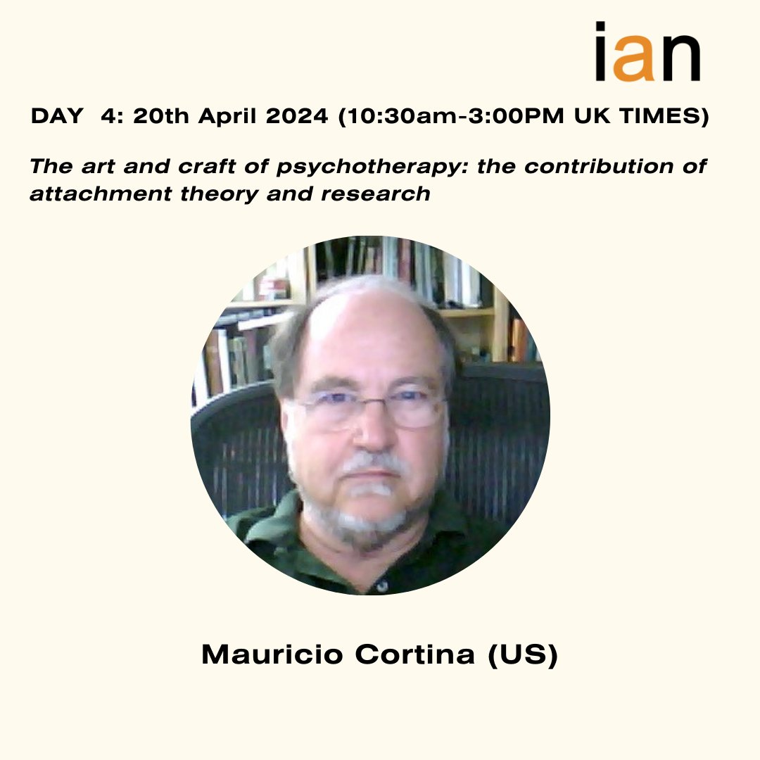 IANattachmentUK's tweet photo. Our 9 day series on Attachment theory and its clinical applications starts 27/01. Join in on this excellent series. This is DAY 4. Book the full series or single days. https://t.co/UA3YJ0BoZL or https://t.co/Tx4py6l1ki. https://t.co/SLcTAa0jxA