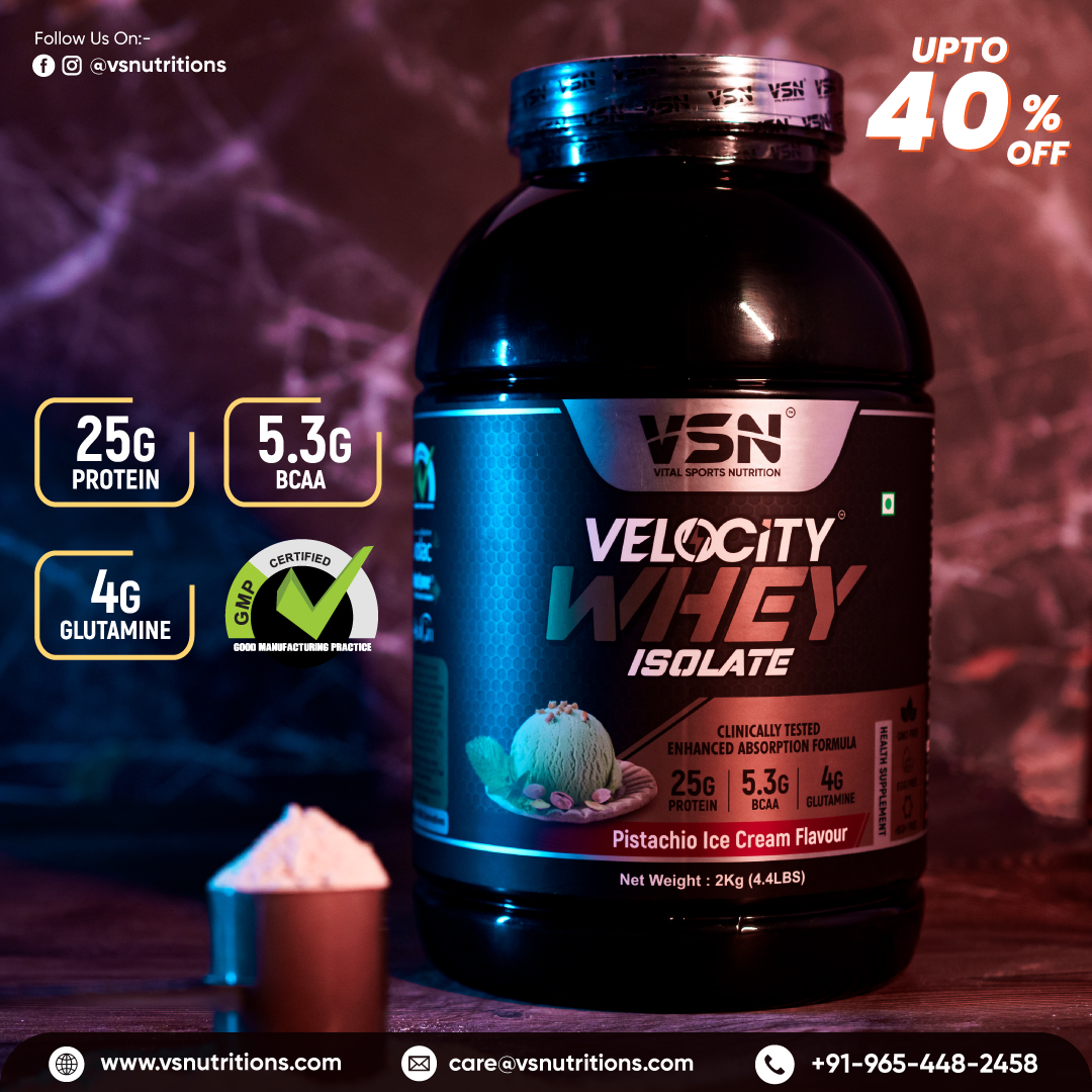 Drooling over gains and flavour perfection! 😋

Velocity Whey Isolate Protein now comes in 'Pistachio Ice Cream' flavour, making gains sweeter than ever. 🤩💪

Buy now on vsnutritions.com🛒

#vsnutritions #vsn #protein #wheyprotein #isolateprotein #supplements #nutrition