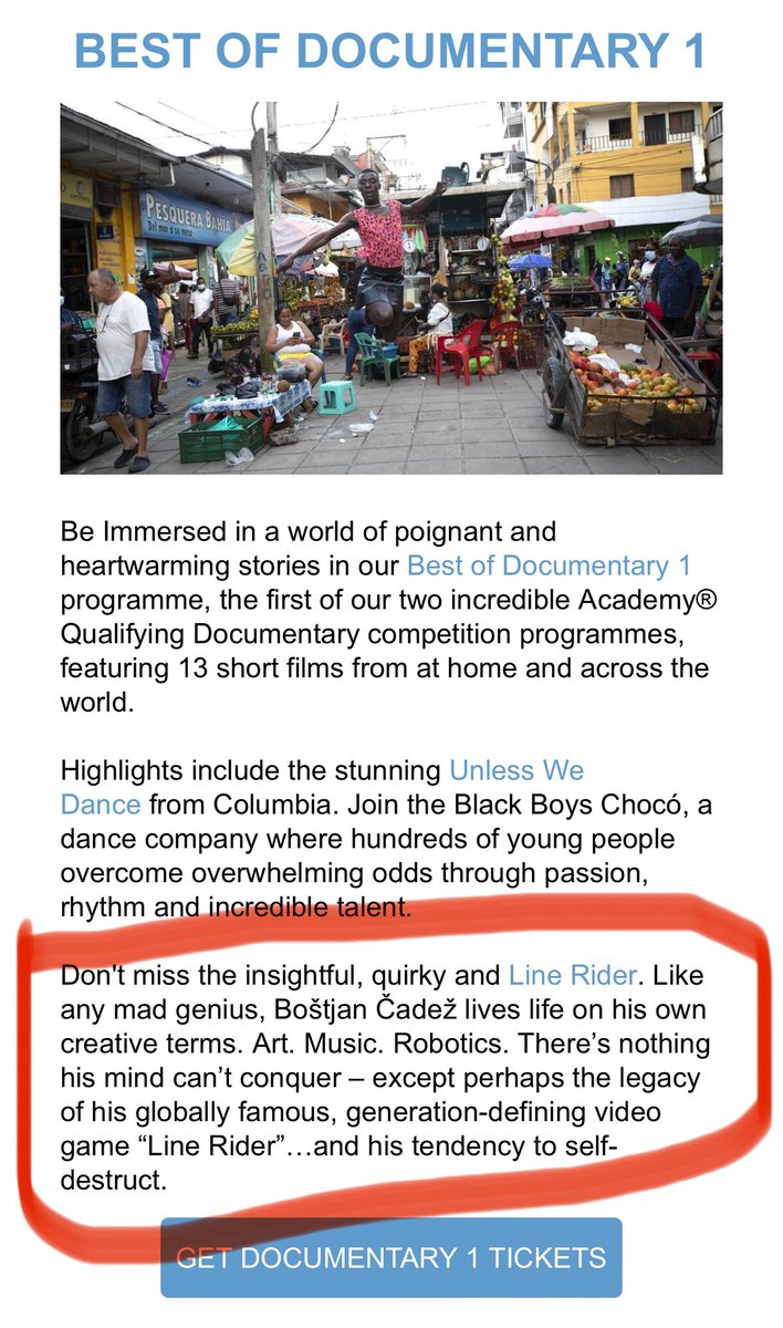 Openingactfilms's tweet photo. Very nice of Flickerfest to give our film ‘Line Rider’ a shoutout in their festival highlights. 

You can see ‘Line Rider’ and a bunch of other great shorts at 4pm this Sunday 21st Jan in the Bondi Pavilion. 
Tickets at: https://t.co/RONOjQM0Gl https://t.co/o550JBcjOd