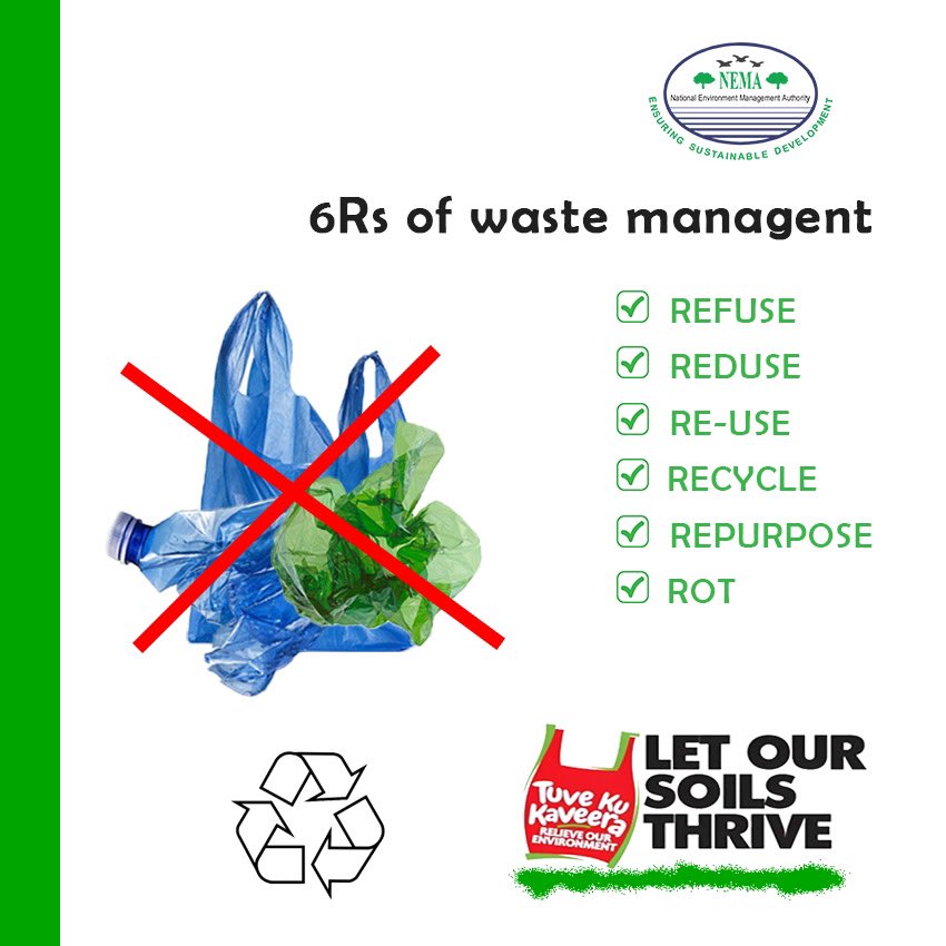 nemaug's tweet photo. Proper waste management is essential for reducing pollution, conserving resources, and preventing damage to ecosystems.
Below is a LinkedIn article highlighting the 6Rs of waste management.

https://t.co/mYflmETkZy

#CleanEnvironment #Environmentmanagementtopics #NEMA https://t.co/eX8WFQQlU5