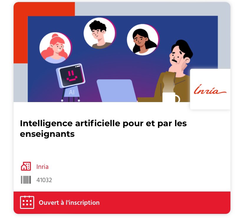 profdeburgondy's tweet photo. Badge de réussite #FunMooc : Intelligence artificielle pour et par les enseignants (Inria). #autoformation #IA pour comprendre le changement aujourd’hui et demain 🎯💻 @Inria propose une ressource de qualité pour aborder le sujet. 🙏@Nicolas_Louisot pour la motivation. https://t.co/Pd1ugnsRLg
