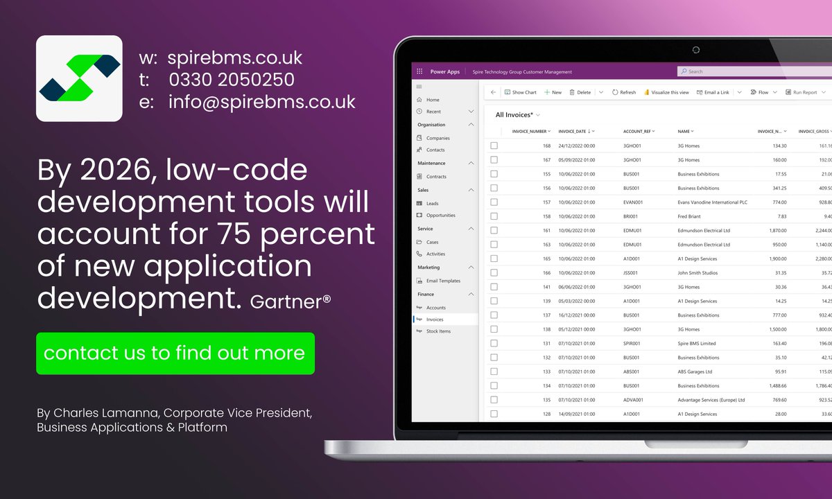 SpireBMS's tweet photo. Low-code solutions help organisations adapt, invent and innovate by rapidly building and iterating new tools and processes that will empower their work tomorrow and the day after tomorrow.

At Spire we can help you on that journey.
https://t.co/DhZCDEn3qm https://t.co/Zh1Cd8iI0J
