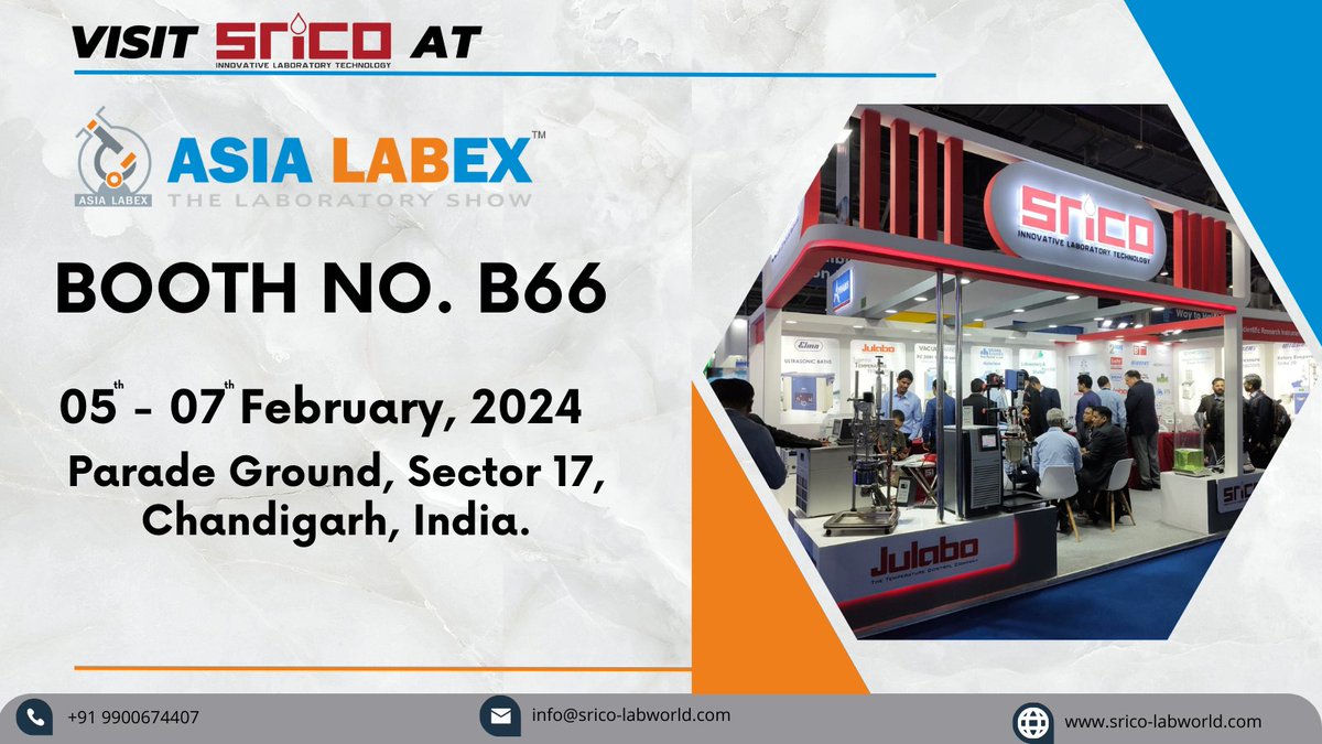 sricolabworld's tweet photo. Join us at Booth #B66 of ASIA LABEX from 5th to 7th February, 2024 at parade ground, sector 17 #chandigarh
#SRICO #Laboratoryequipments #rRnd #qualitycontrol #Qc #chemicalindustry #Pharmaceuticalmanufacturing #petrochemicalindustry #automobileindustry #researchanddevelopment https://t.co/Wqo8rS0HQg