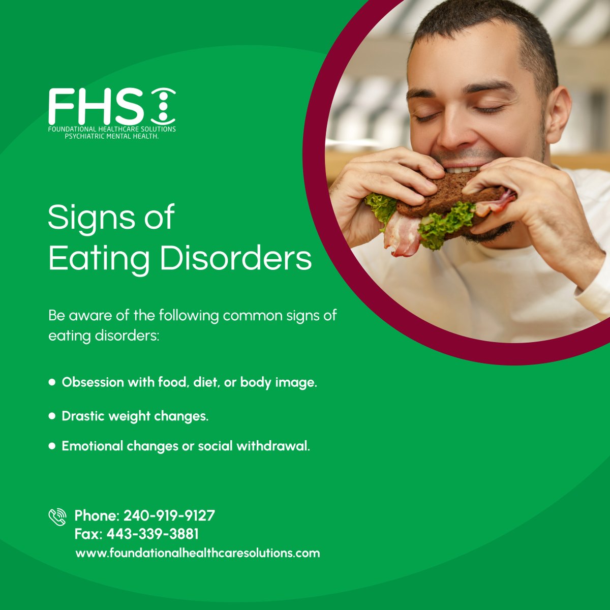 foundationalhcs's tweet image. People with eating disorders may deny having the condition. Thus, it is essential to spot signs of eating disorders from your loved ones and help them receive the care that they need.

#MarylandUSA #EatingDisorders #PsychotherapyServices