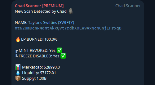 OldChadScanner's tweet photo. Premium Scanner is Getting Optimized Everyday &amp; is Cooking for our Chads Tonight!

🗿 $SWIFT 3x
🗿 $EY 7x
🗿 $YEEZY 4x
🗿 $MEDICI 2x

Public Scanner is closed (for now) &amp; Only way to receive Chad scans is through getting Premium (25k $CHAD)

Big Announcements are coming soon...🗿 https://t.co/tCmxA6Xh3N