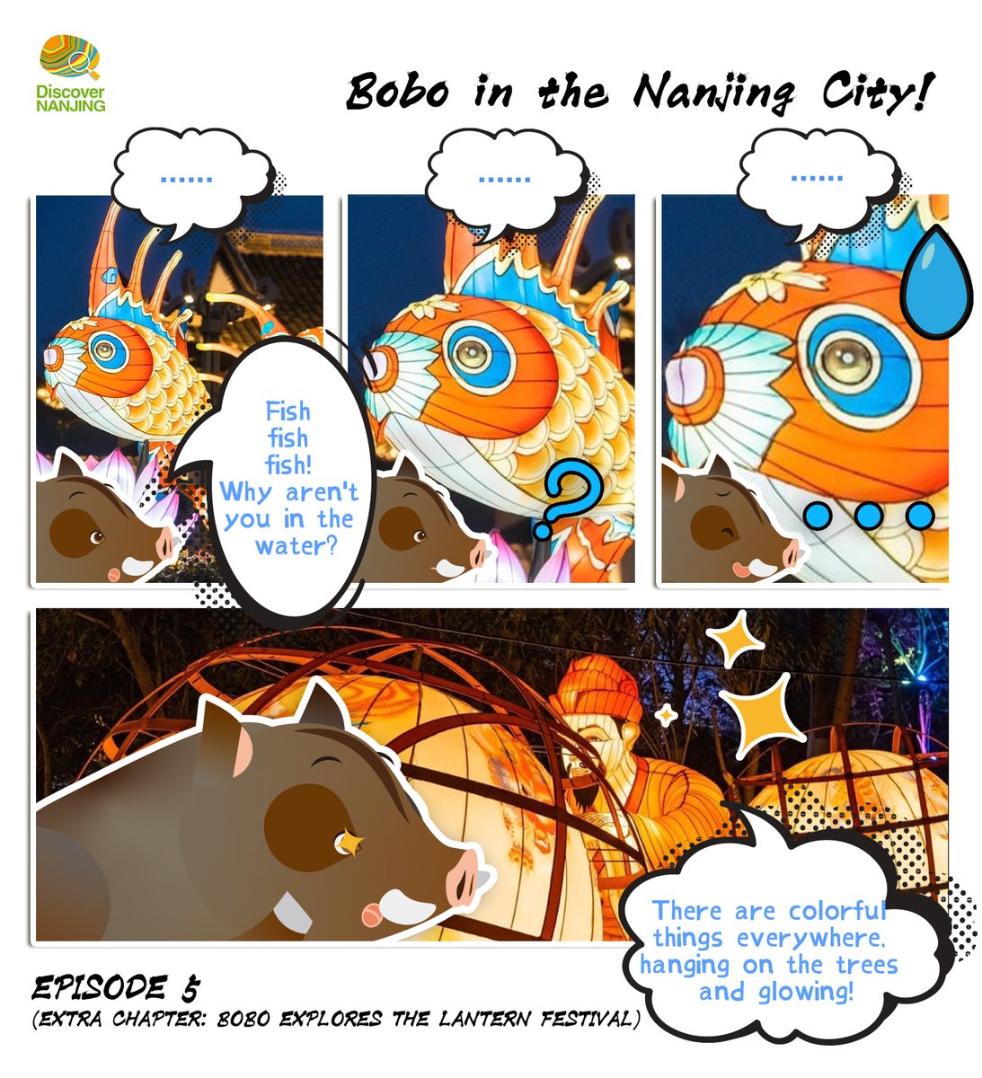 DiscoverNanjing's tweet photo. Bobo can totally tell humans are up to something big! Everyone's running around, super busy. They even got a giant fish on the street! Shouldn't it be swimming in the water?
Do you have any idea what everyone's getting ready for? #NJexploring #BobointheNJCity https://t.co/rBaOecLaVy