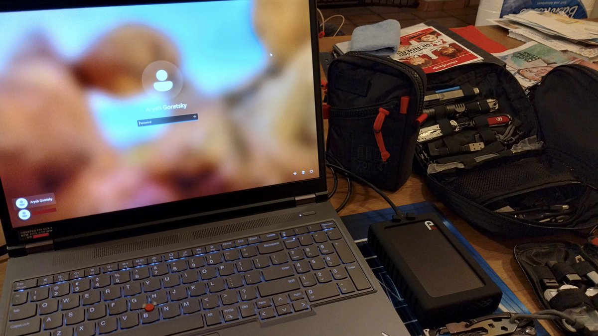 goretsky's tweet photo. ThinkPads are legendary for their reliability, but even on vacation I bring an external drive for backups.
#LenovoIN #ThinkPadTuesday https://t.co/IkSTAgwJNr